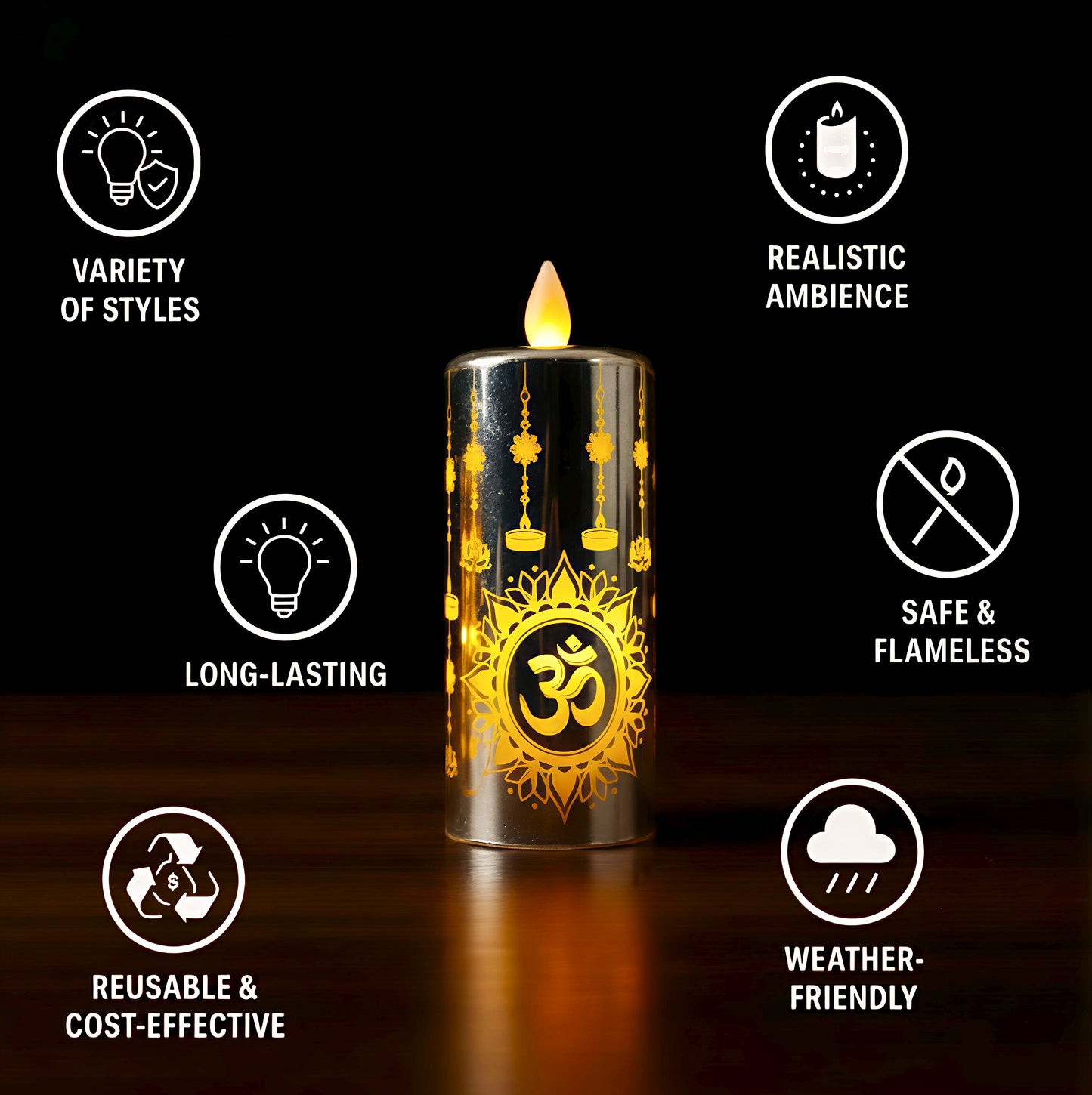 LED Candle Light (In Pack 3 Candel)